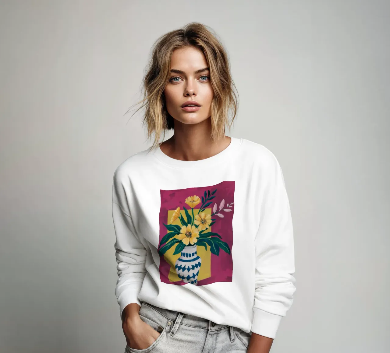 Azure Vase Vibrancy sweatshirt by Fable Tempa