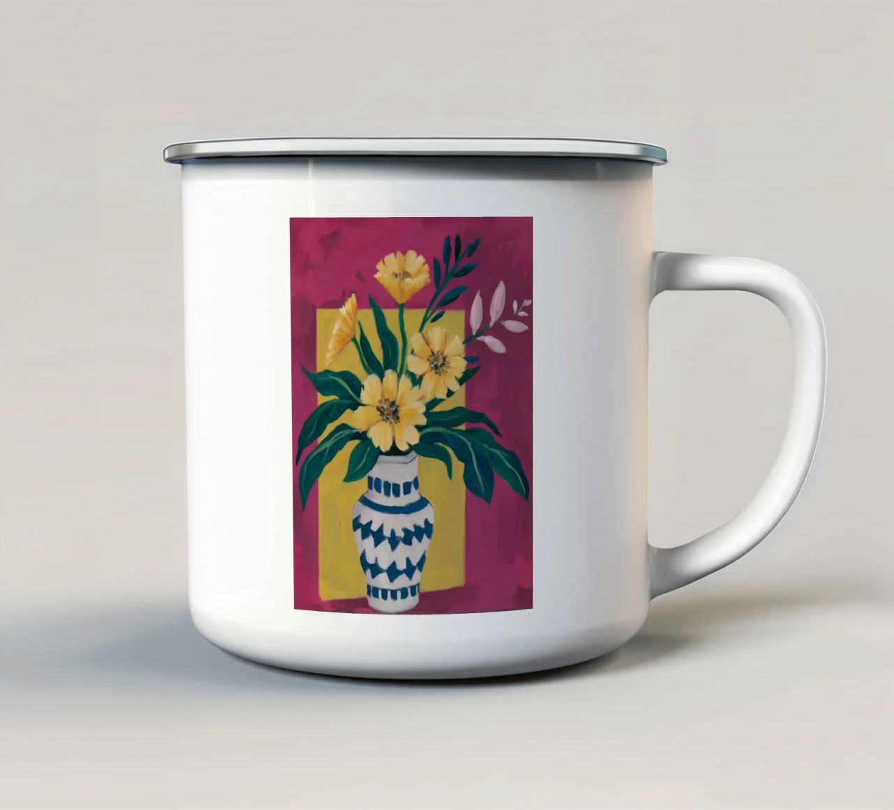 Vaso Azzurro Vibrancy tazza in smalto da Fable Tempa