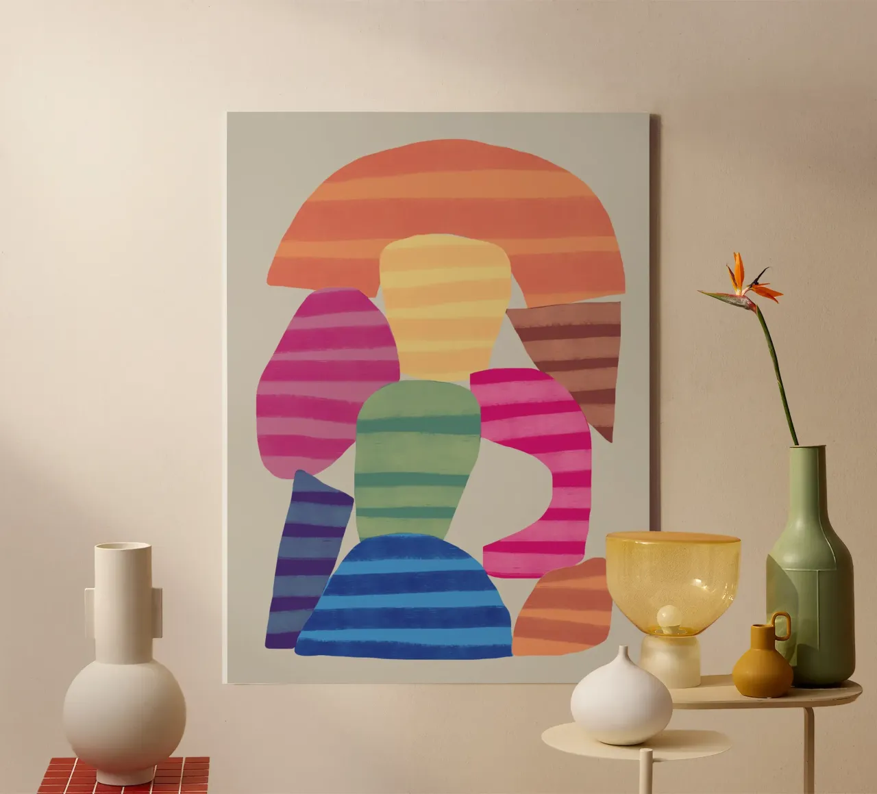 Speelse vormen compositie 2 canvas van Little Dean