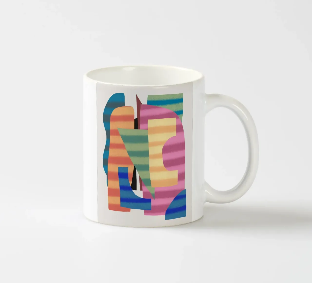 Playful shapes composition 3 ceramic mug by Little Dean