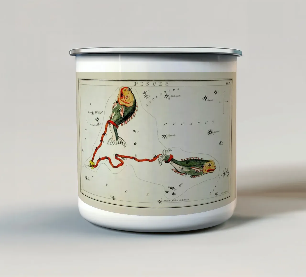 Pisces tazza in smalto da Vintage by JUNIQE