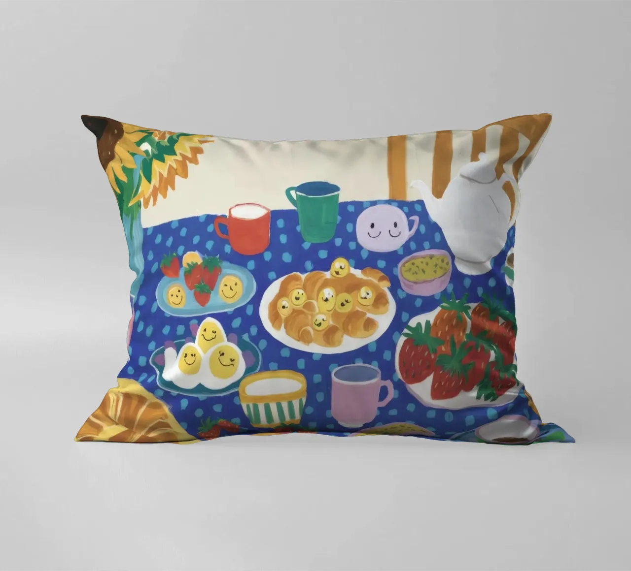 Bountiful Blue Table decorative cushion by Dawn Light