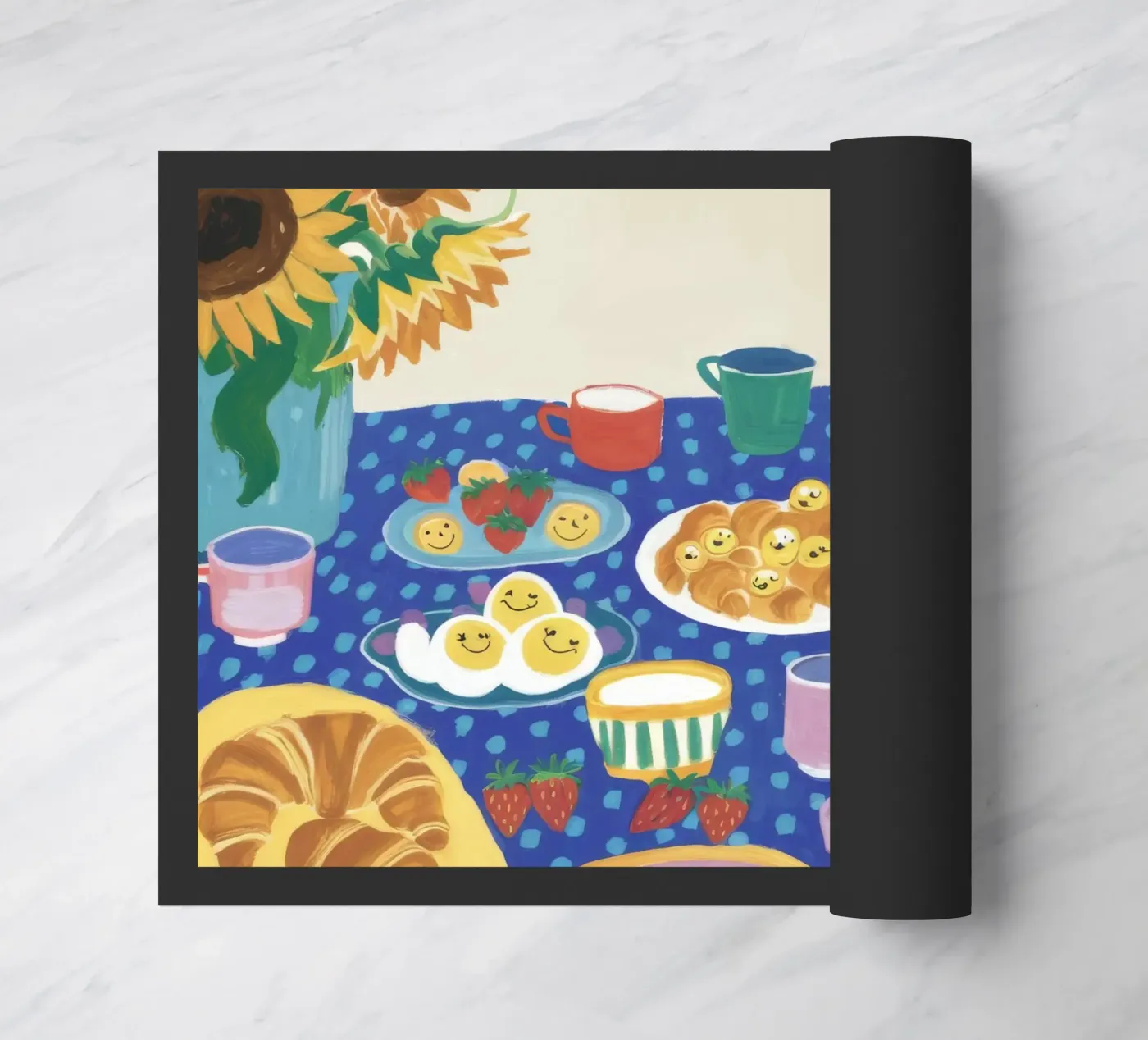 Bountiful Blue Table doormat by Dawn Light
