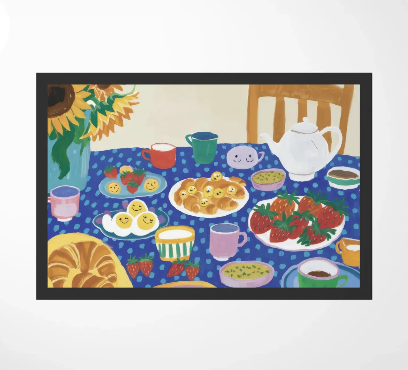 Bountiful Blue Table doormat by Dawn Light