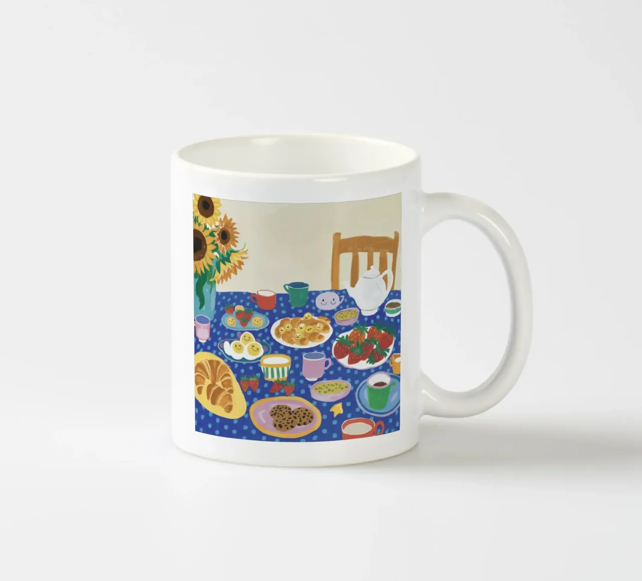 Table bleue généreuse mug en céramique de Dawn Light