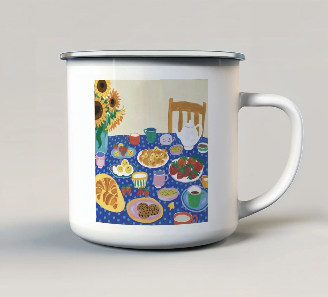 Tavolo blu generoso tazza in smalto da Dawn Light
