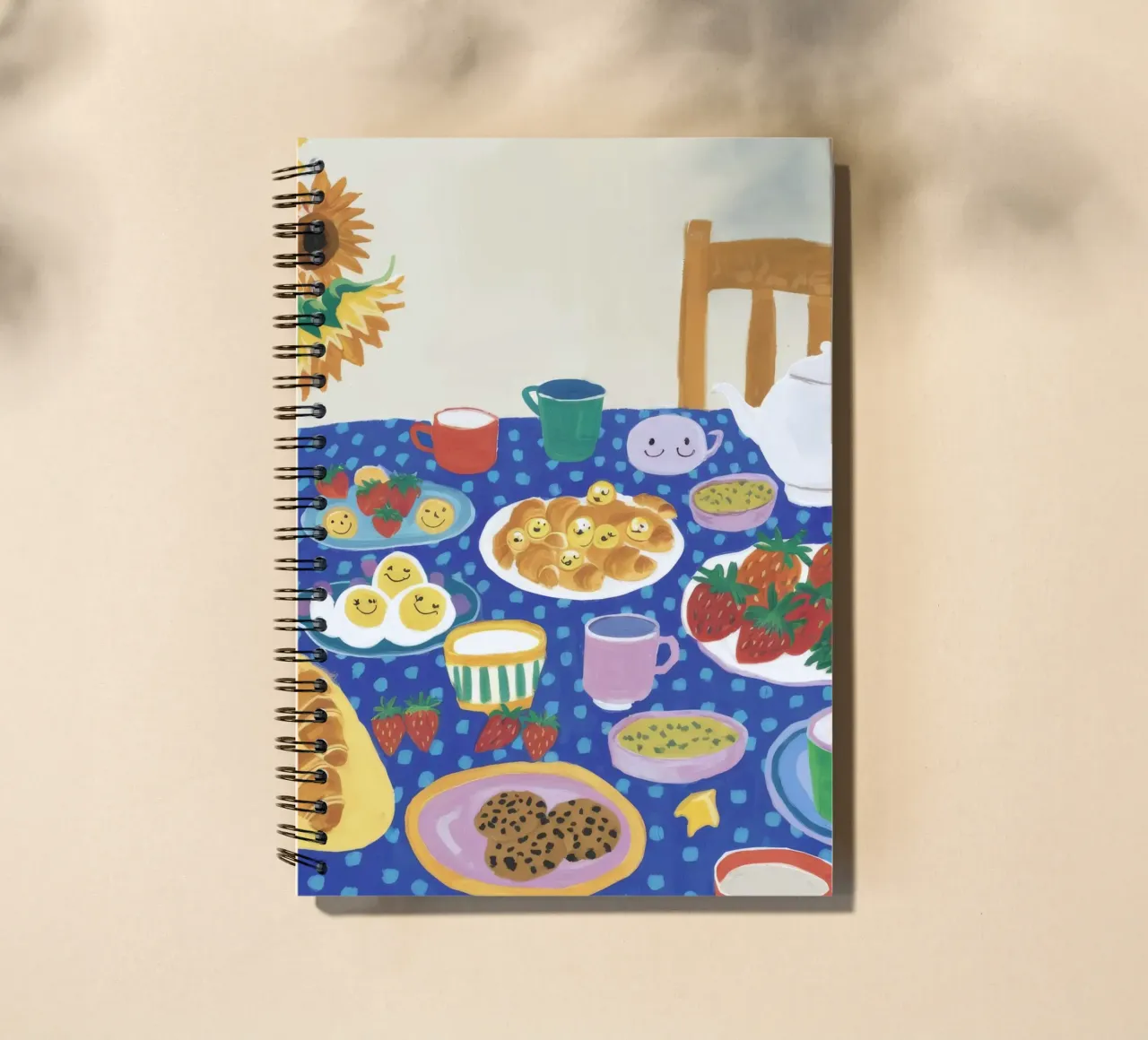 Bountiful Blue Table spiral notebook by Dawn Light