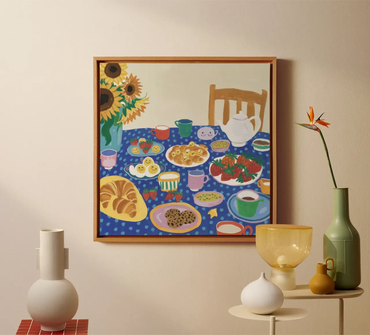 Bountiful Blue Table canvas by Dawn Light