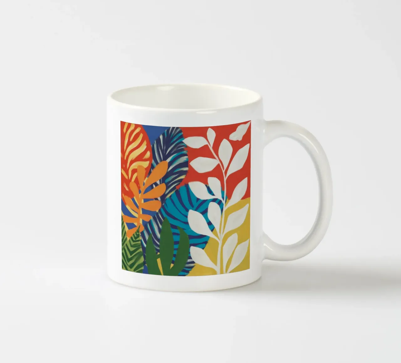 Fogliame invernale cremisi tazza in ceramica da Dawn Light