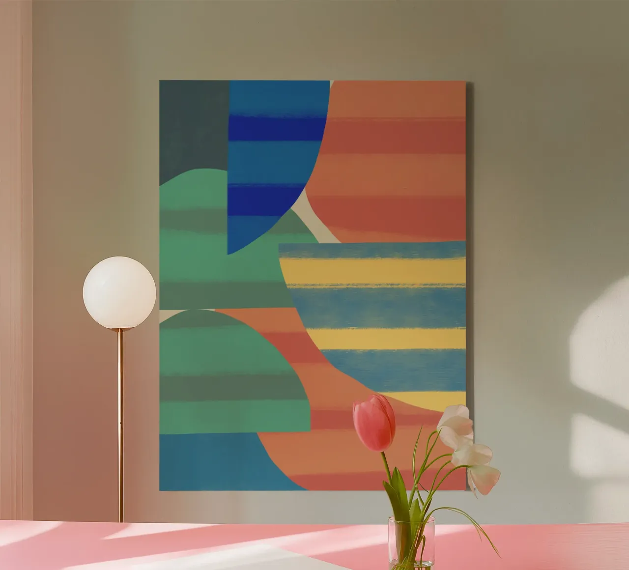 Speelse vormen compositie 6 canvas van Little Dean