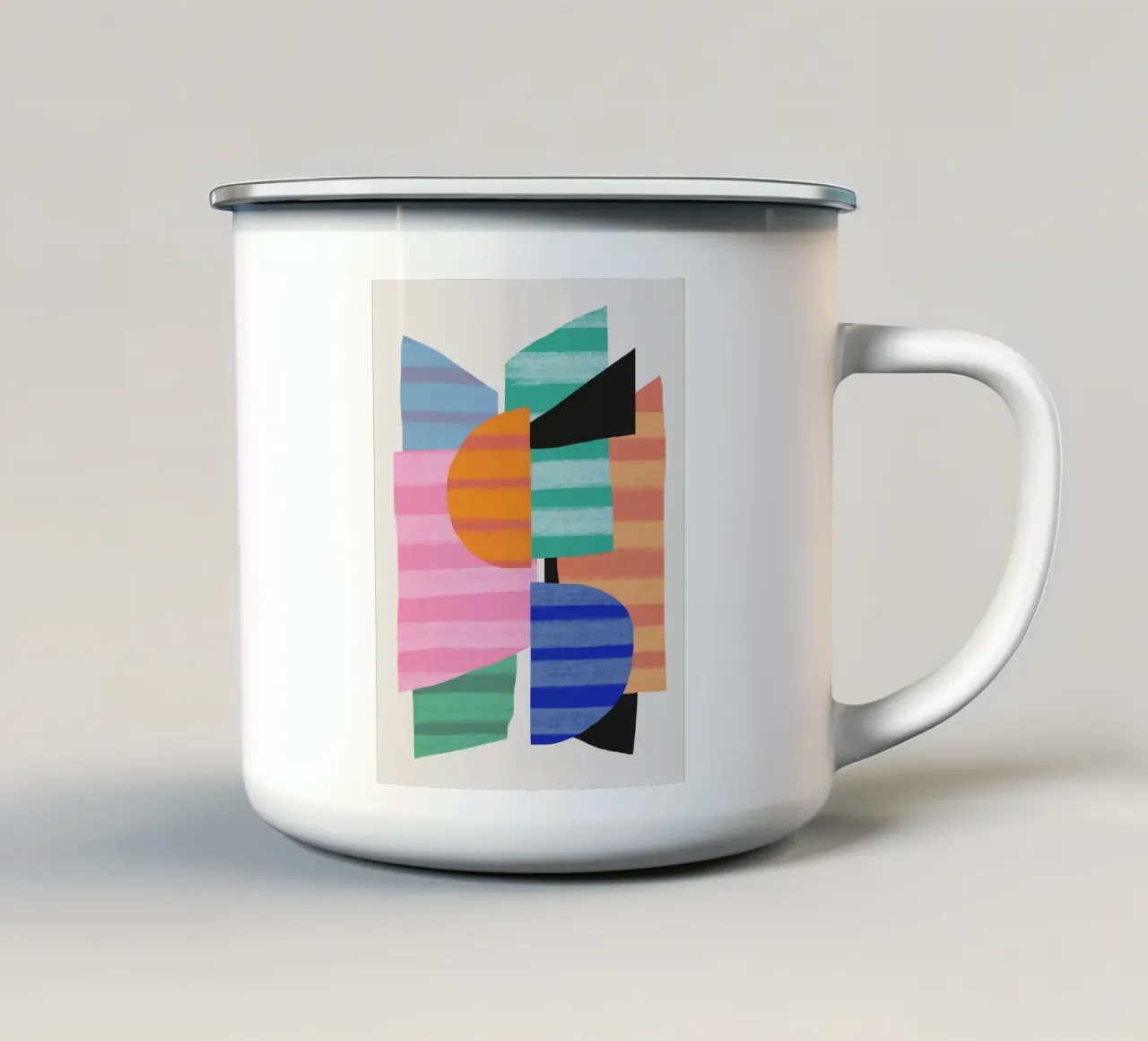 Composition de formes ludiques 7 mug en émail de Little Dean