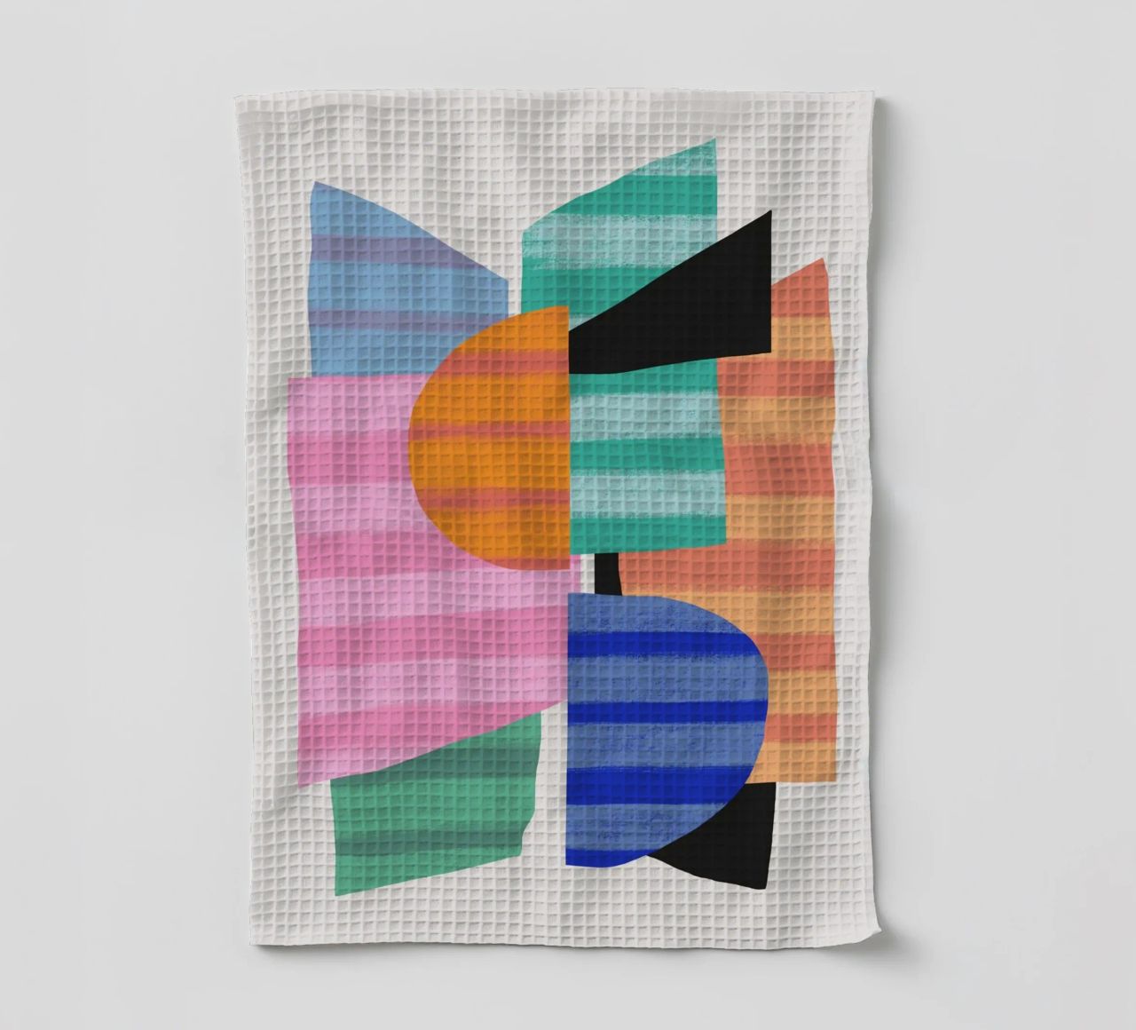 Speelse vormen compositie 7 theedoek van Little Dean