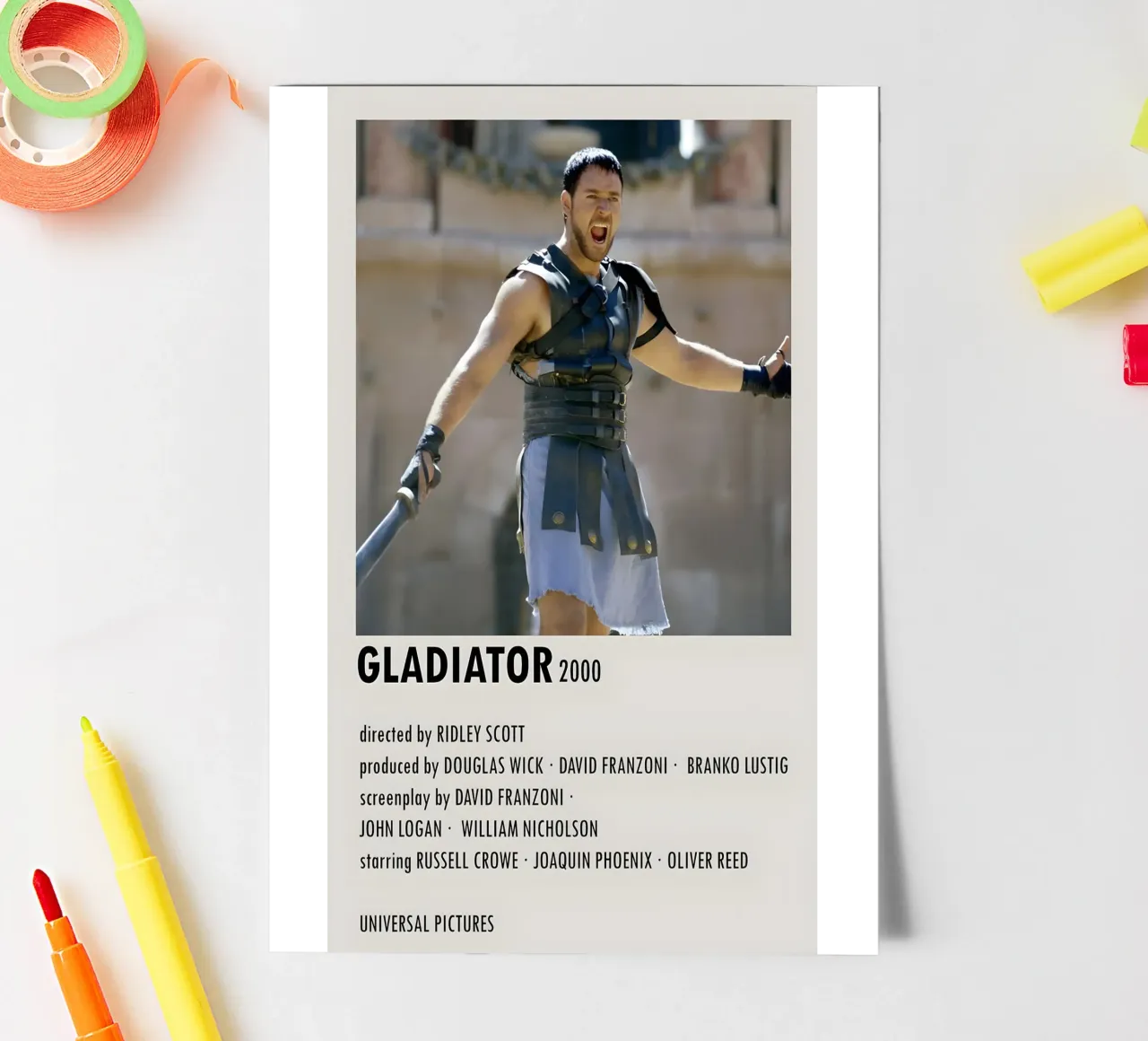 GLADIATOR 2000 sticker sheet by MVFminimalist