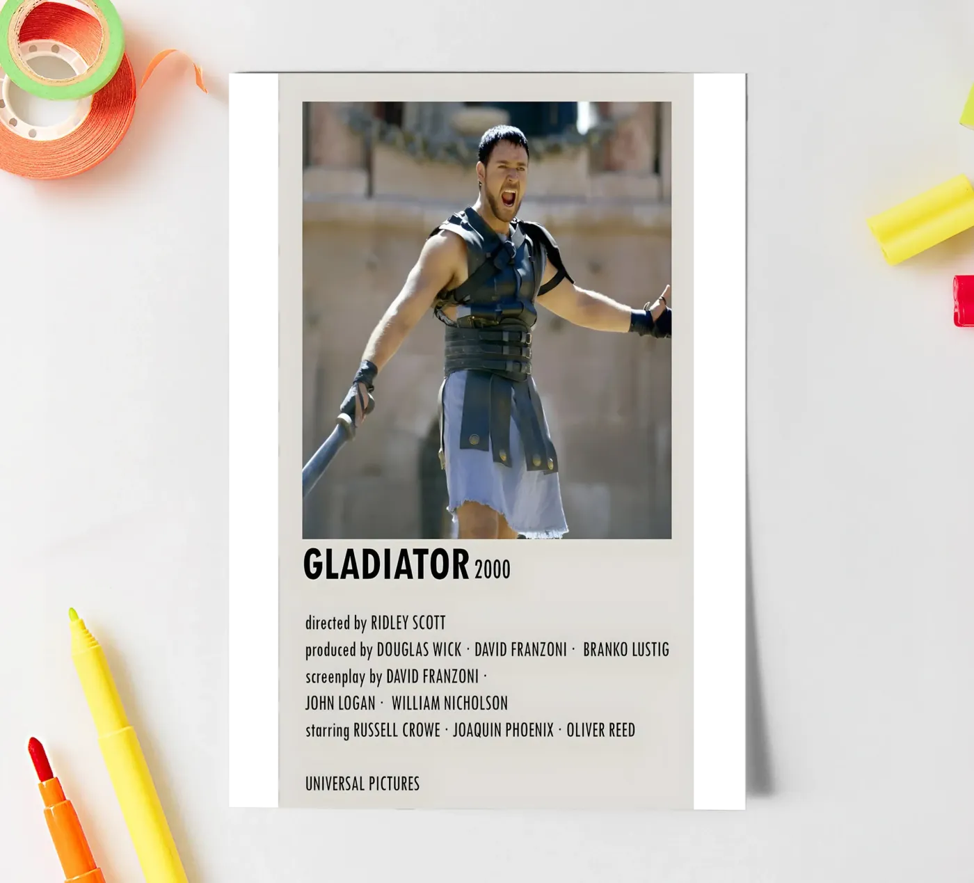 GLADIATOR 2000 sticker sheet by MVFminimalist