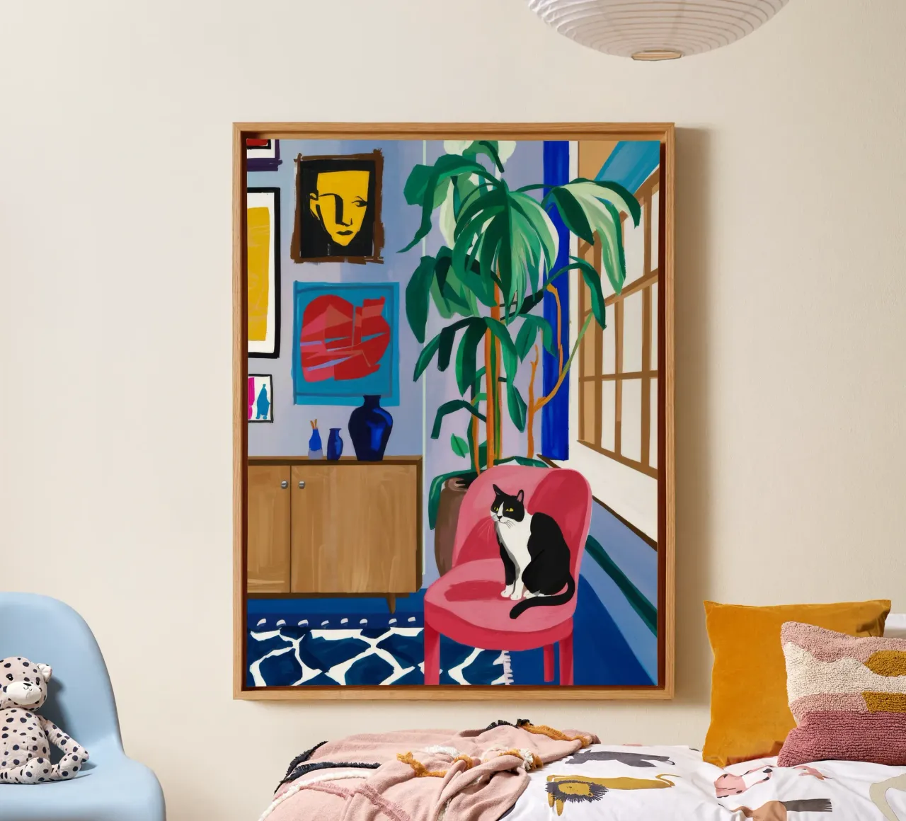 Crimson Stoel Heiligdom canvas met Baklijst van Pan Denim