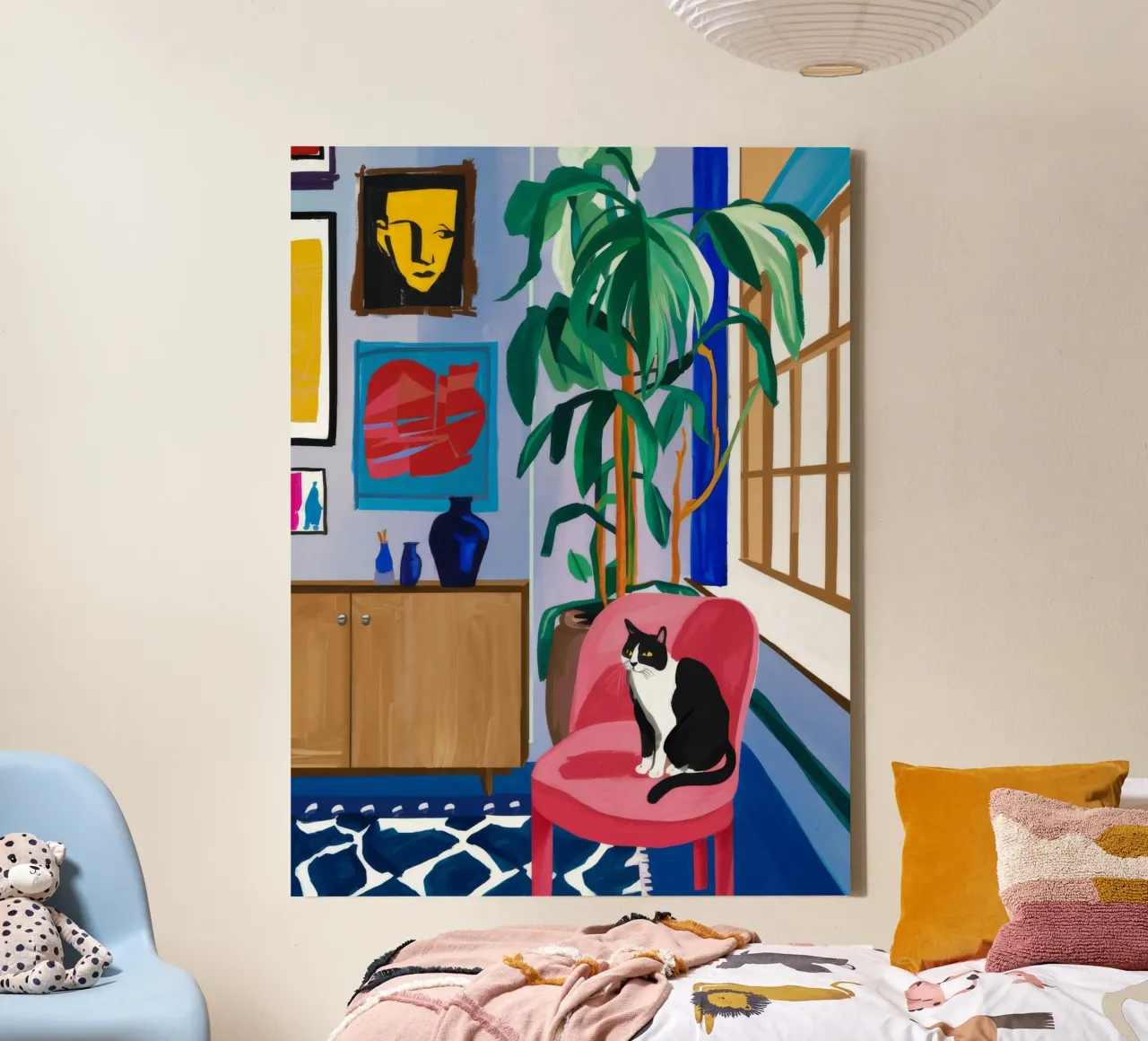 Crimson Stoel Heiligdom canvas met Baklijst van Pan Denim