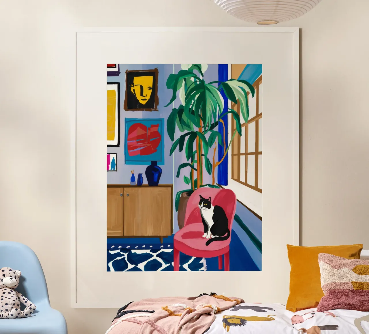 Santuario della sedia cremisi poster da Pan Denim