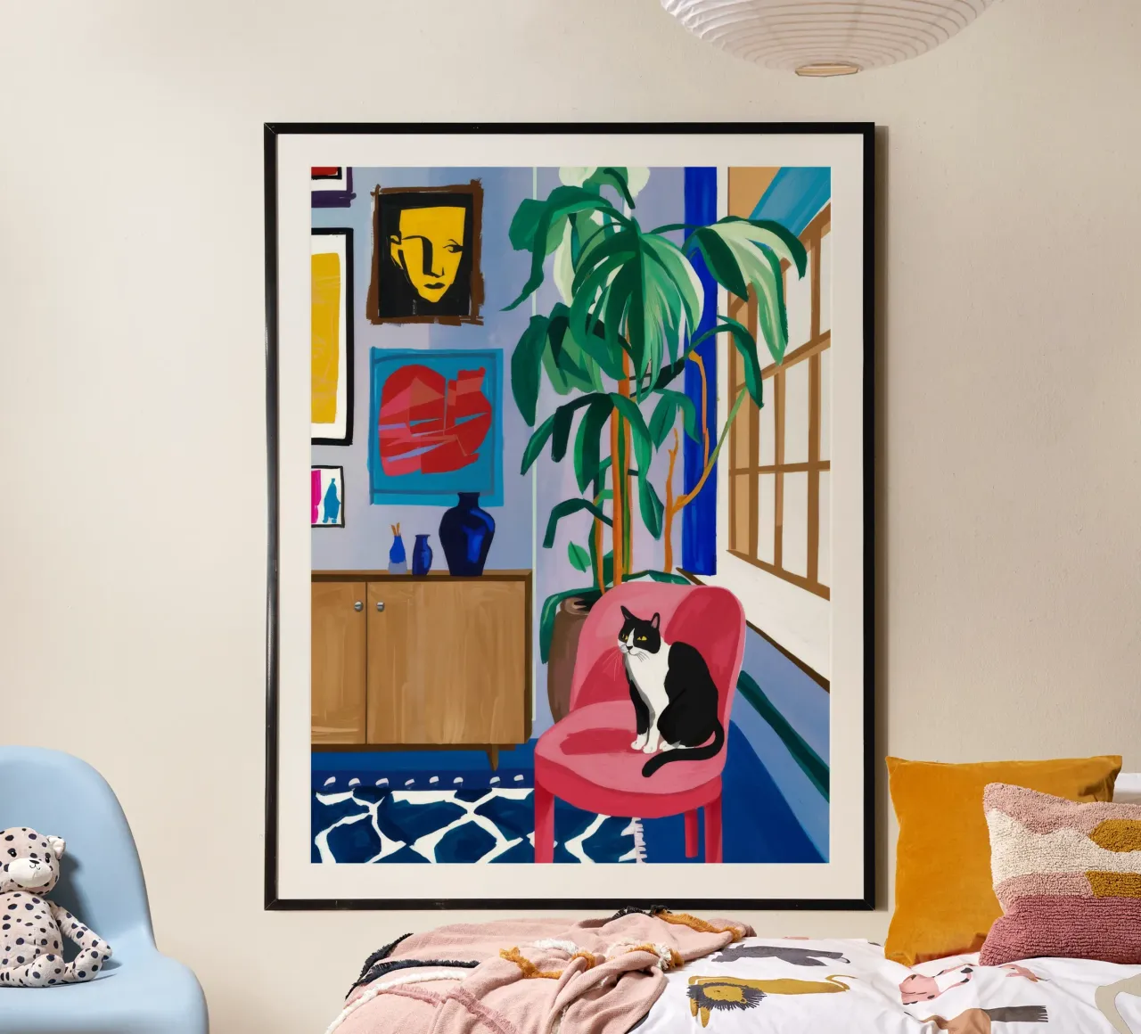 Santuario della sedia cremisi poster da Pan Denim