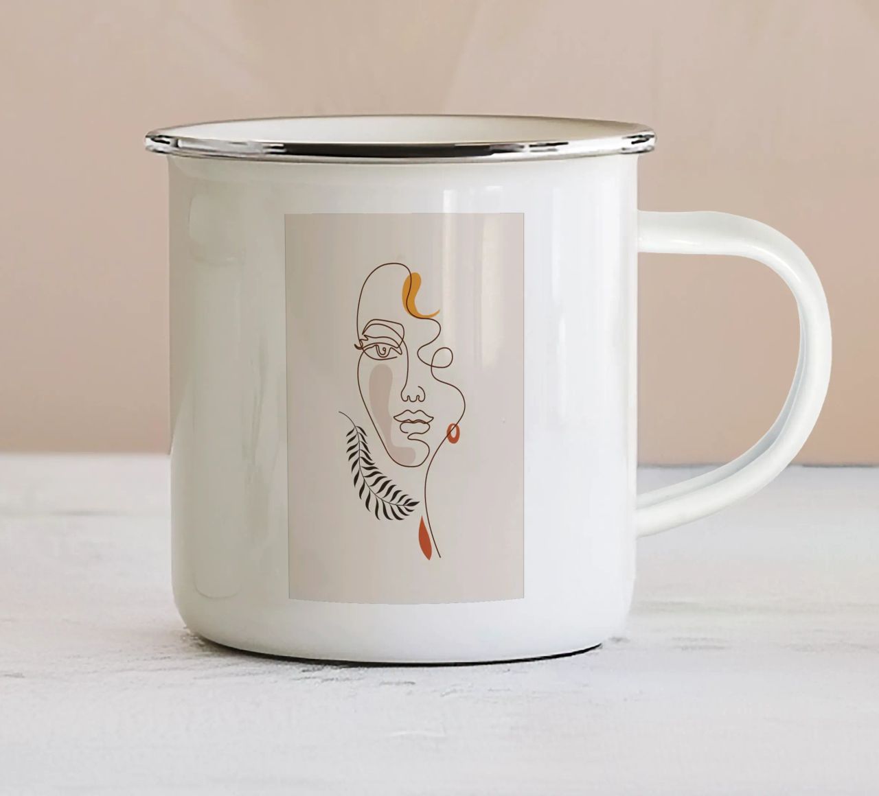 Fiorisce in linea". tazza in smalto da kurumacity
