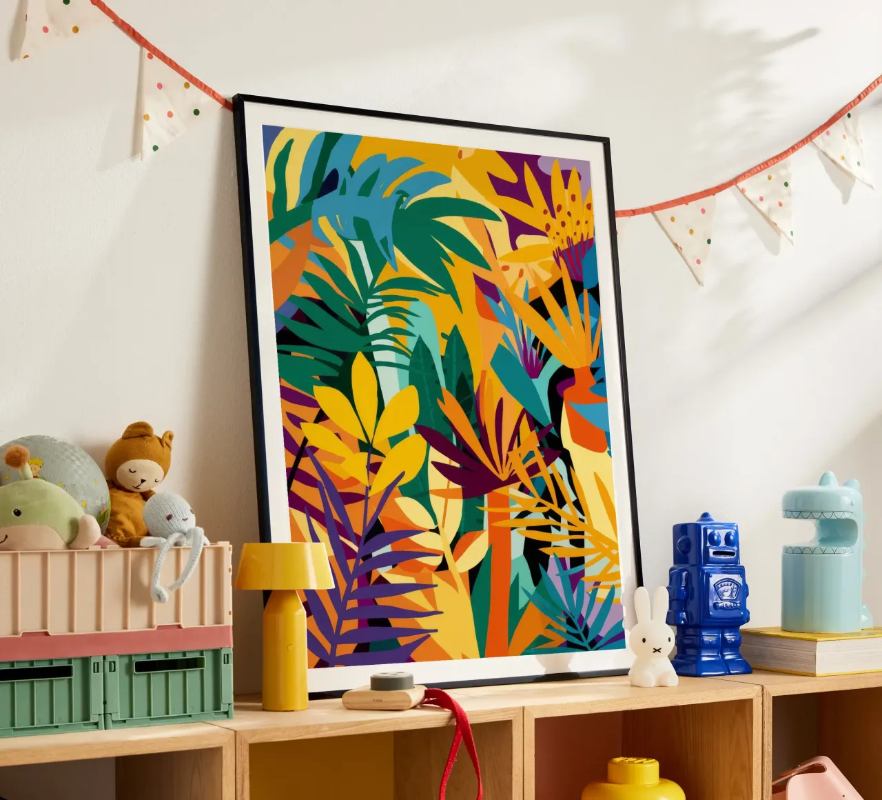 Haze tropicale d'oro poster con telaio in alluminio da Dawn Light