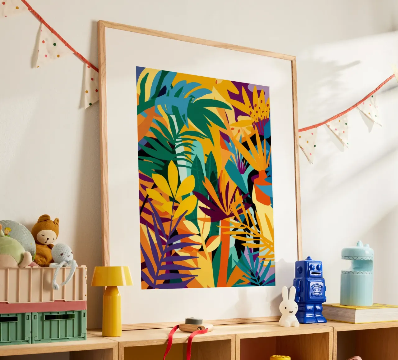 Haze tropicale d'oro poster con telaio in alluminio da Dawn Light