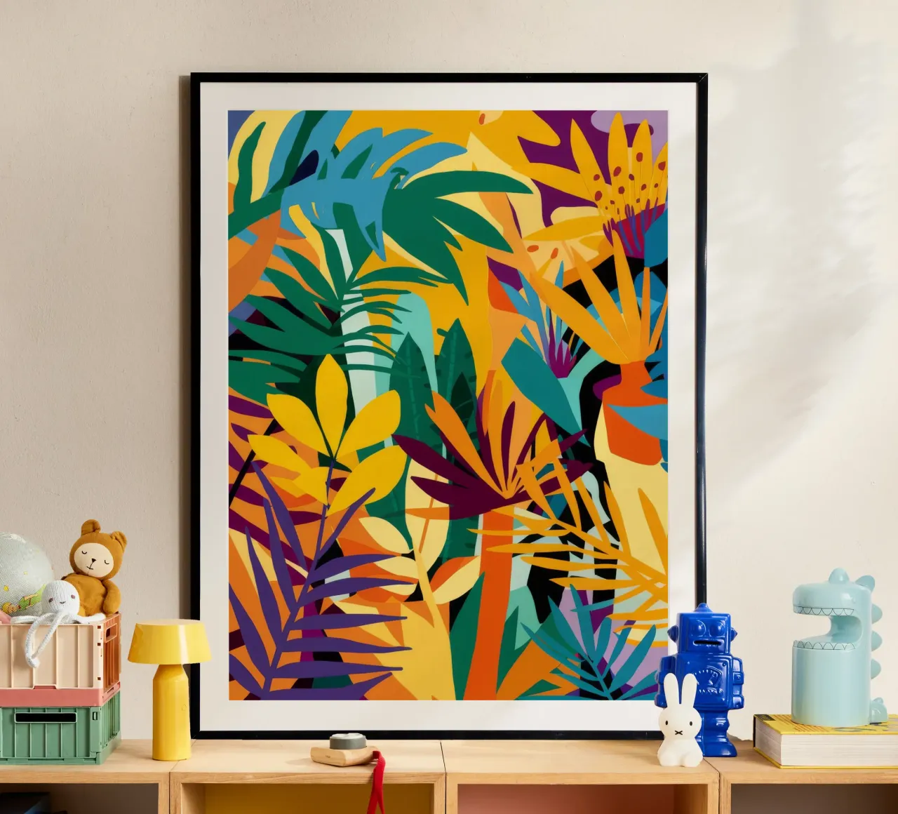 Haze tropicale d'oro poster con telaio in alluminio da Dawn Light