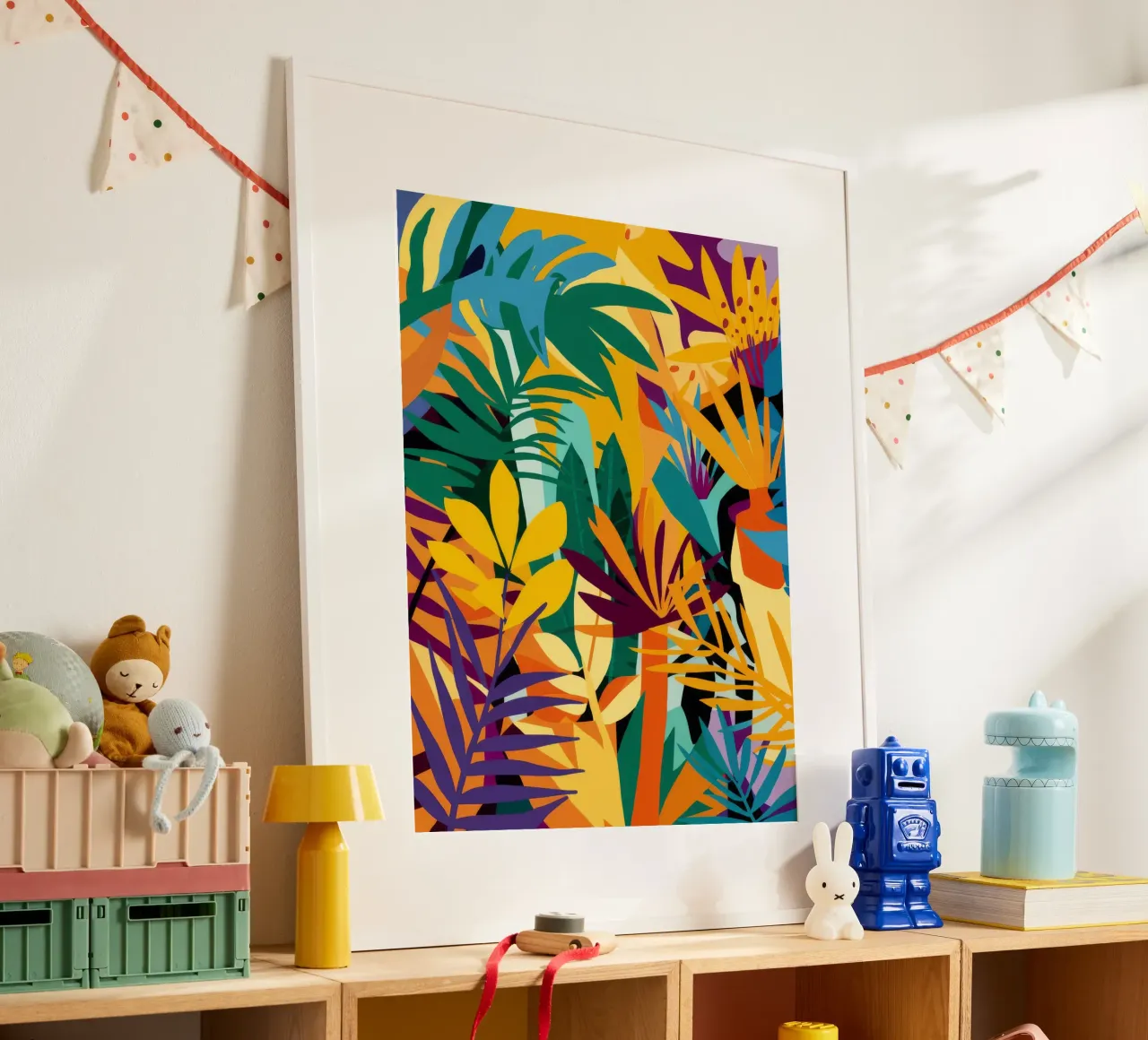 Haze tropicale d'oro poster con telaio in alluminio da Dawn Light