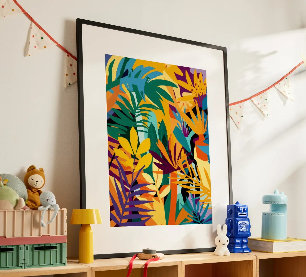 Haze tropicale d'oro poster con telaio in alluminio da Dawn Light