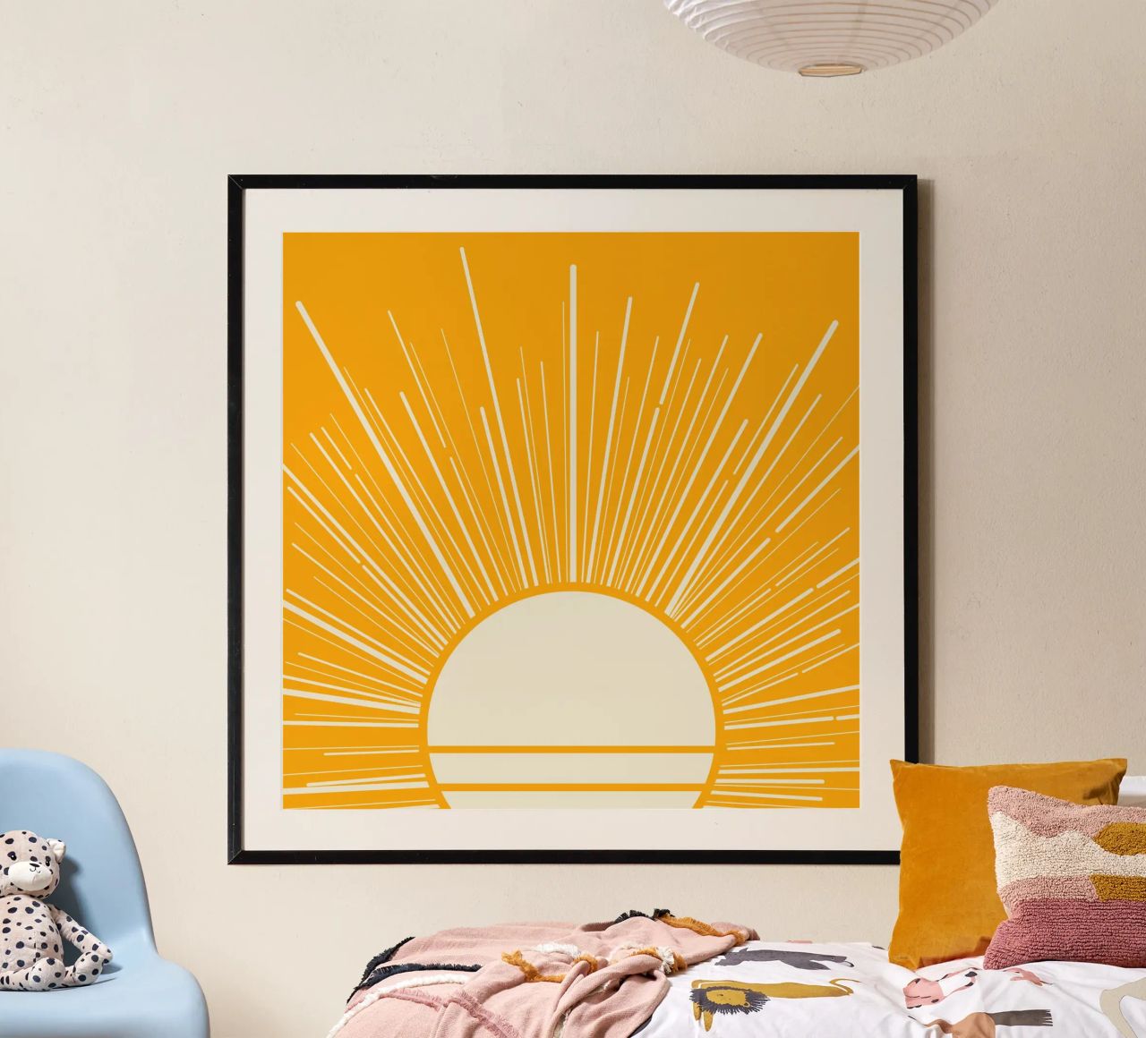 Yellow Mid Century Summer Sunset poster by EDMPROJECT