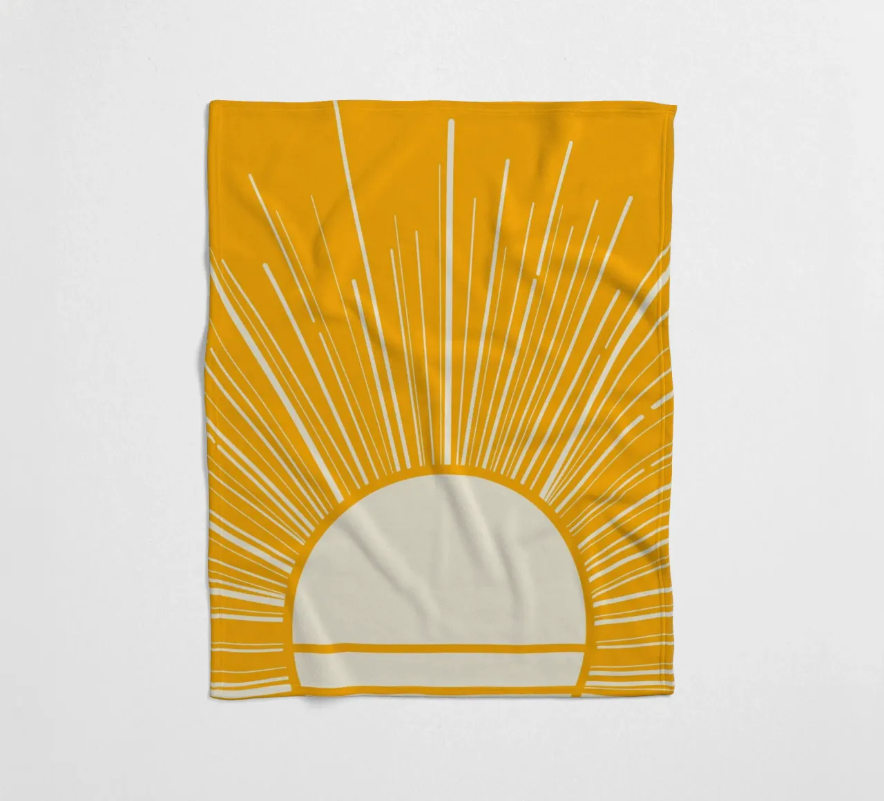 Amarillo Mid Century Summer Sunset manta de franela de EDMPROJECT