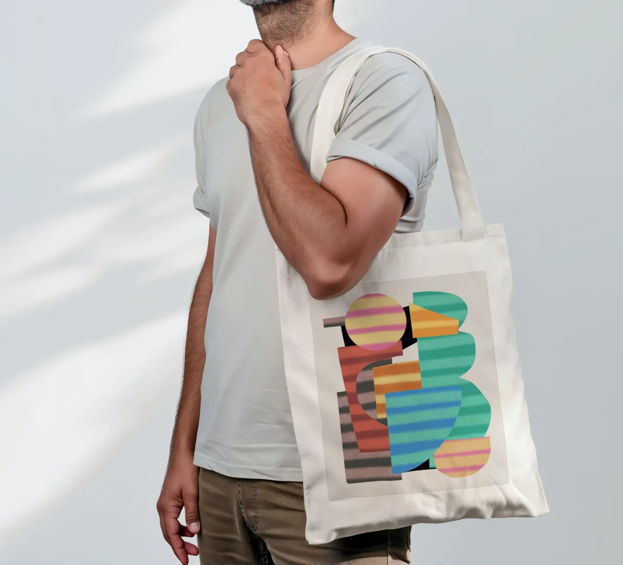 Composizione di forme giocose 8 borsa in juta da Little Dean