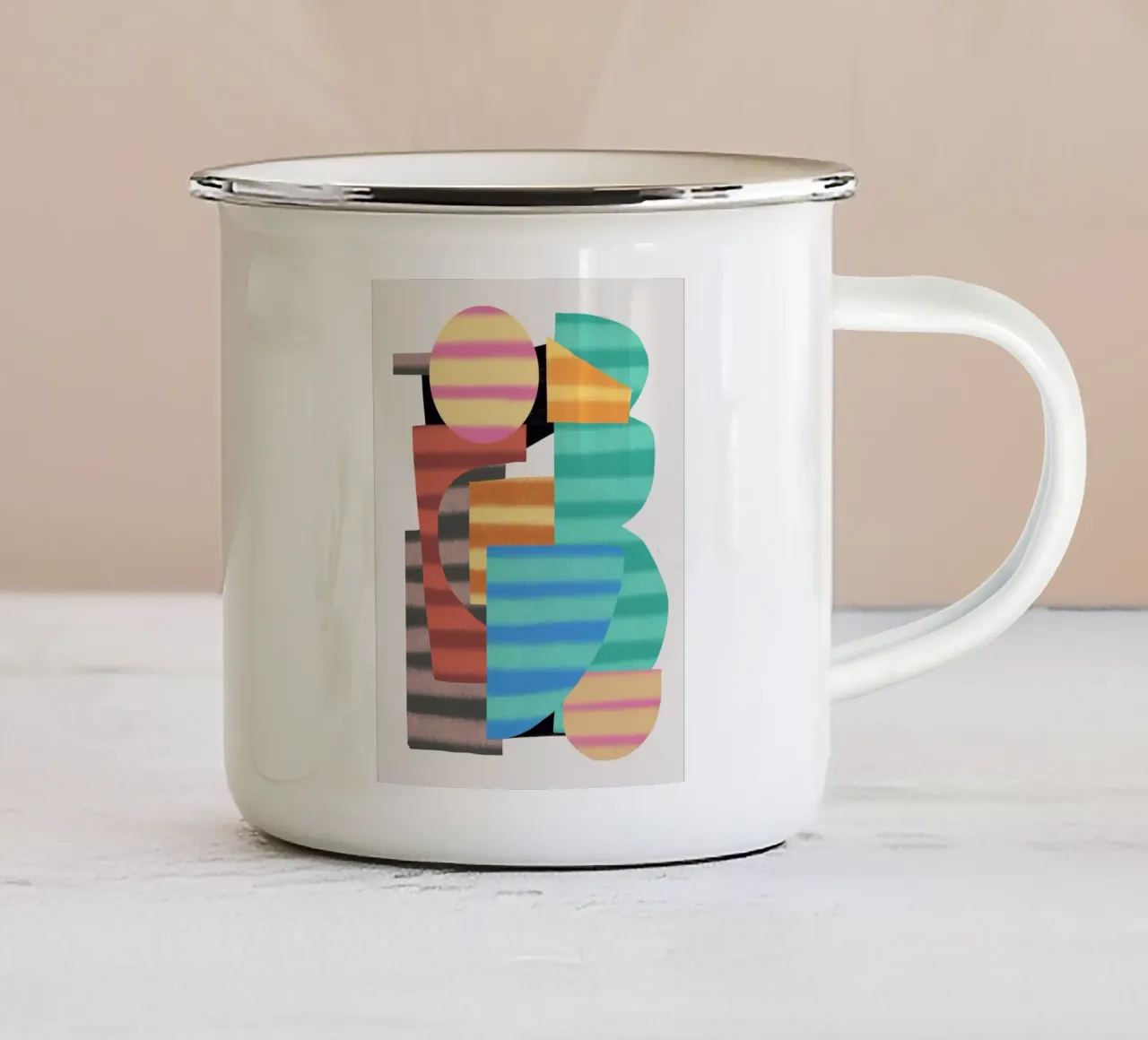 Composizione di forme giocose 8 tazza in smalto da Little Dean