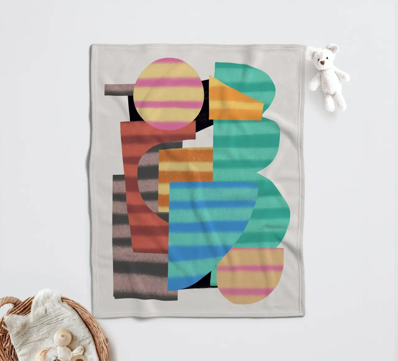 Composizione di forme giocose 8 coperta in pile da Little Dean