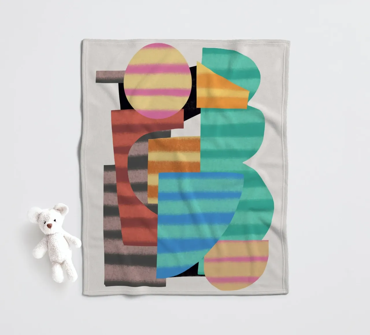 Composizione di forme giocose 8 coperta in pile da Little Dean