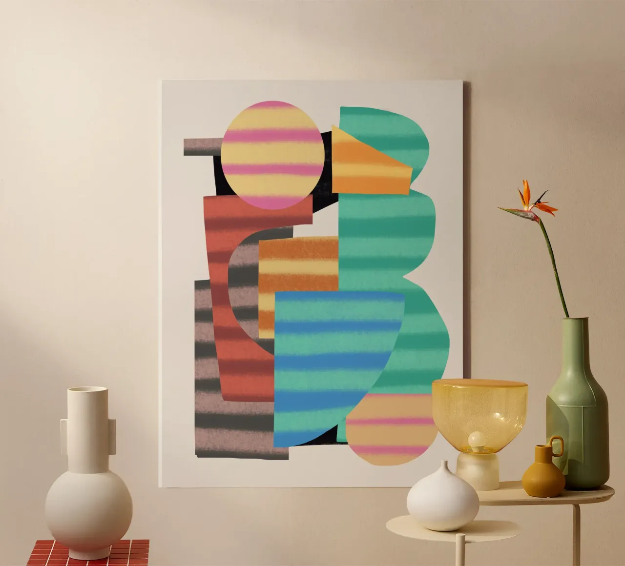 Composizione di forme giocose 8 tela con Cornice a cassetta da Little Dean