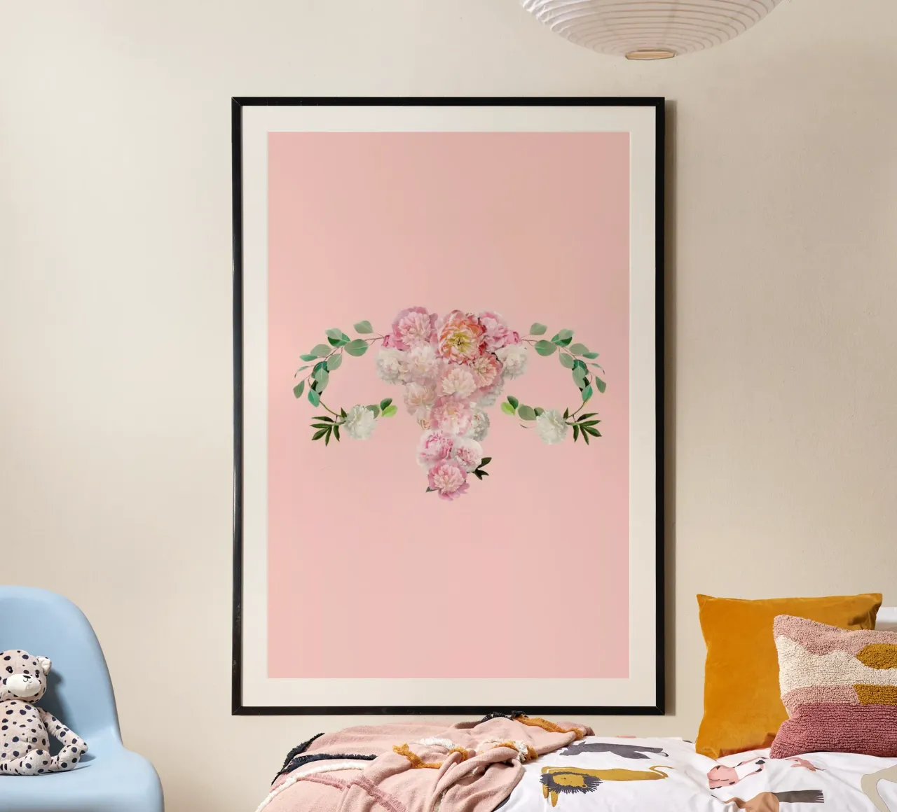 Floral Womb poster avec cadre en plastique de cafelab