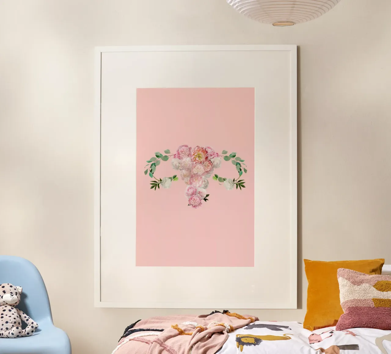 Floral Womb poster avec cadre en plastique de cafelab