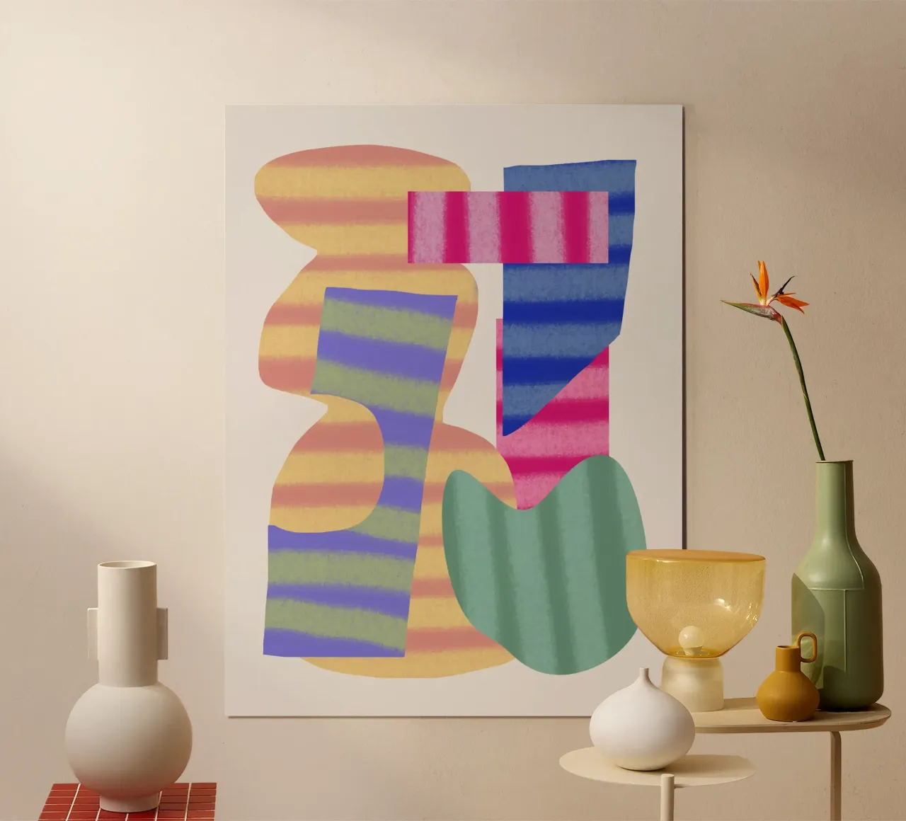 Composizione di forme giocose 9 poster con telaio in alluminio da Little Dean