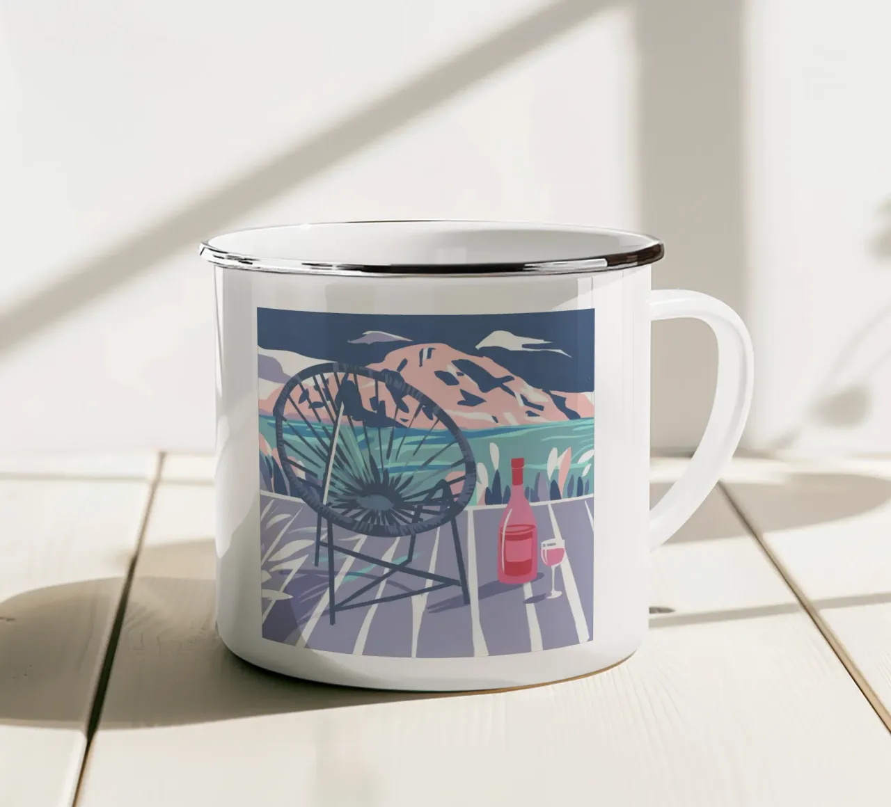 Terrazza sul mare Solitudine tazza in smalto da Dawn Light