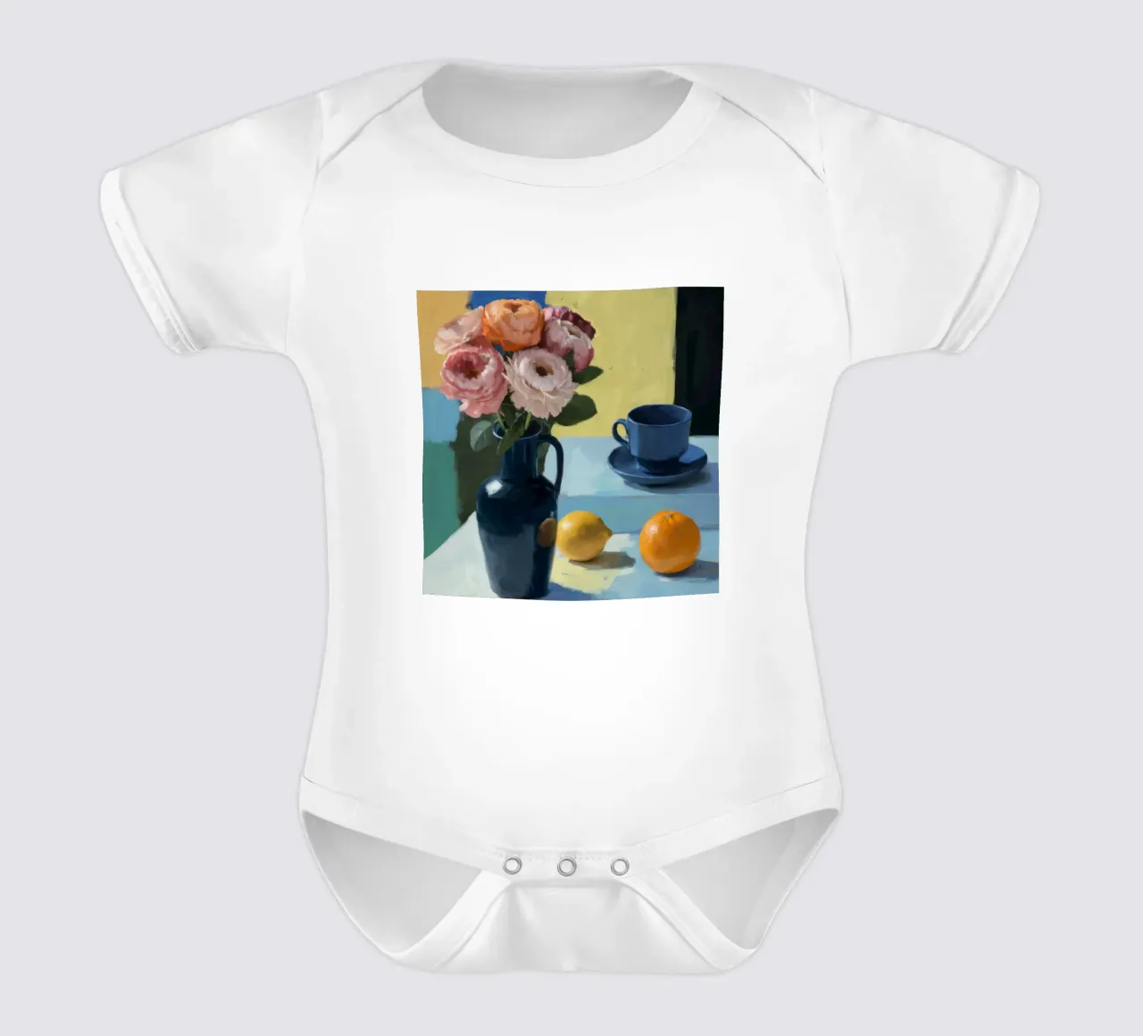 Morgendliche Zitrusfruchttöne Kurzarm Babybody von Fable Tempa