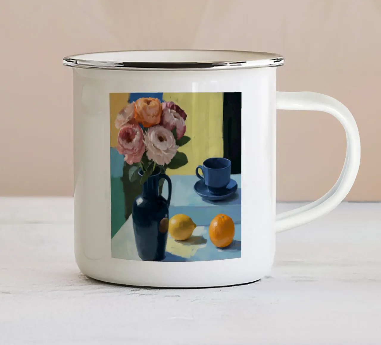 Mattina con toni agrumati tazza in smalto da Fable Tempa
