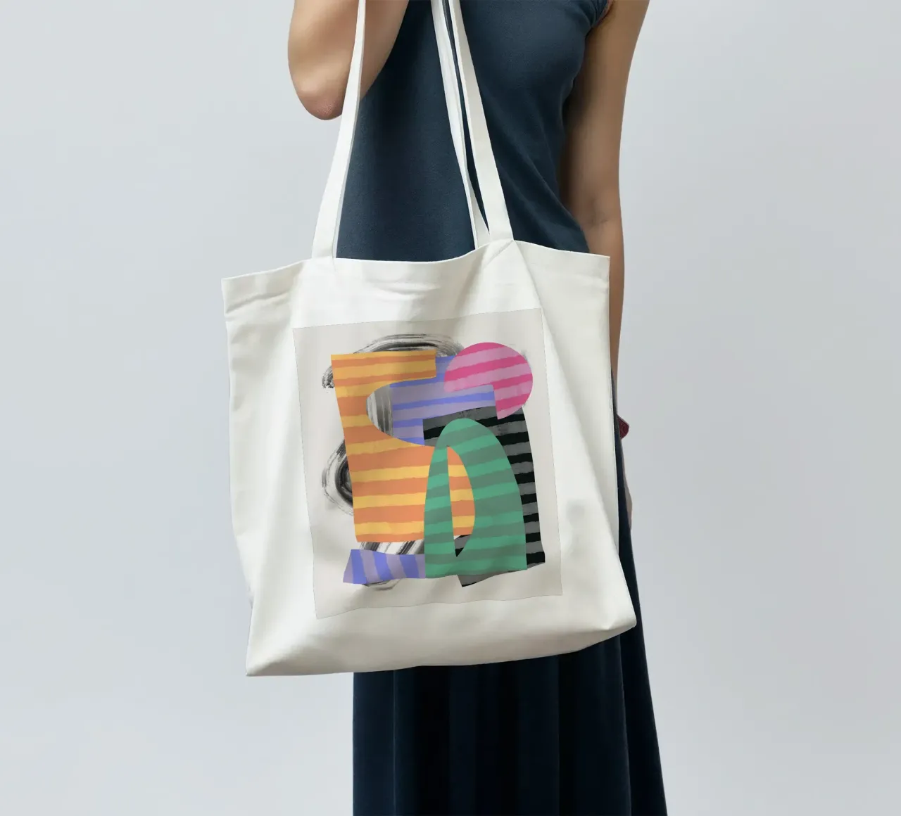 Composizione di forme giocose 10 borsa in juta da Little Dean
