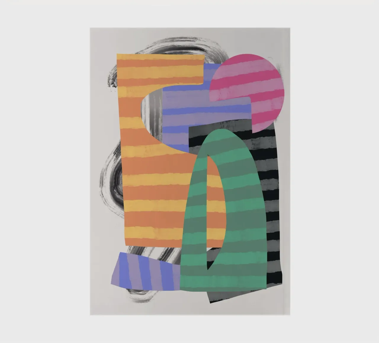 Playful shapes composition 10 notebook by Little Dean