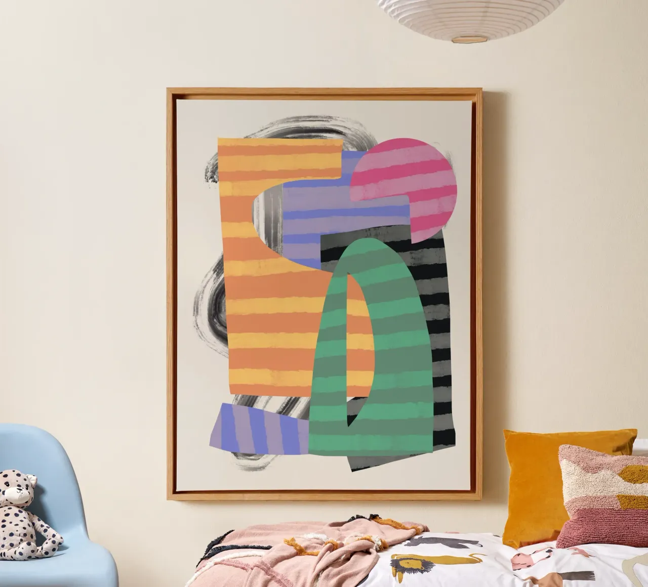 Speelse vormen compositie 10 canvas van Little Dean