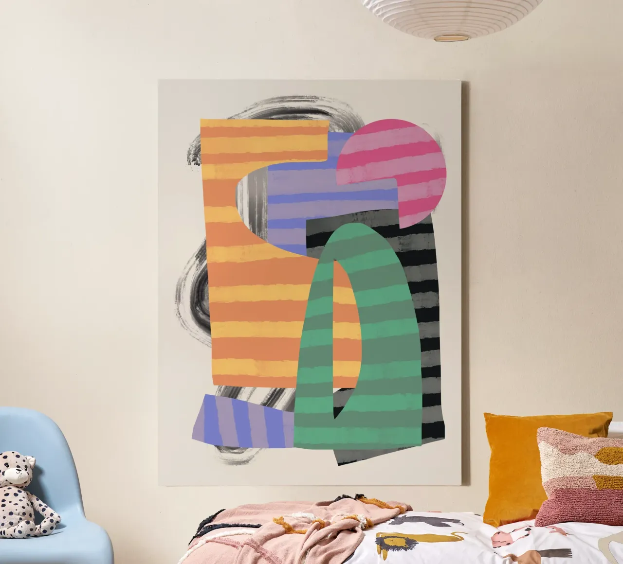 Speelse vormen compositie 10 canvas van Little Dean