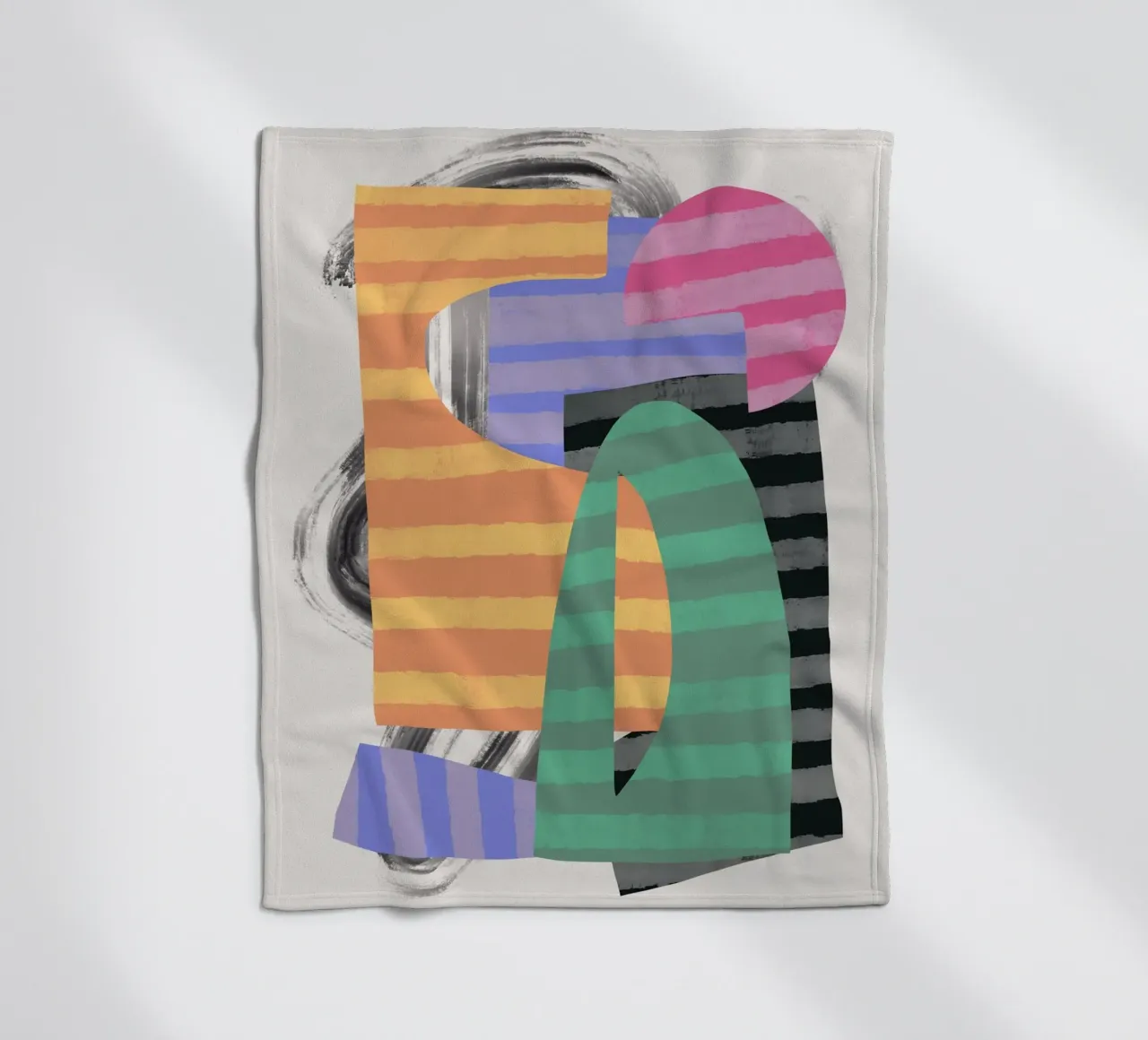 Composizione di forme giocose 10 coperta in pile da Little Dean