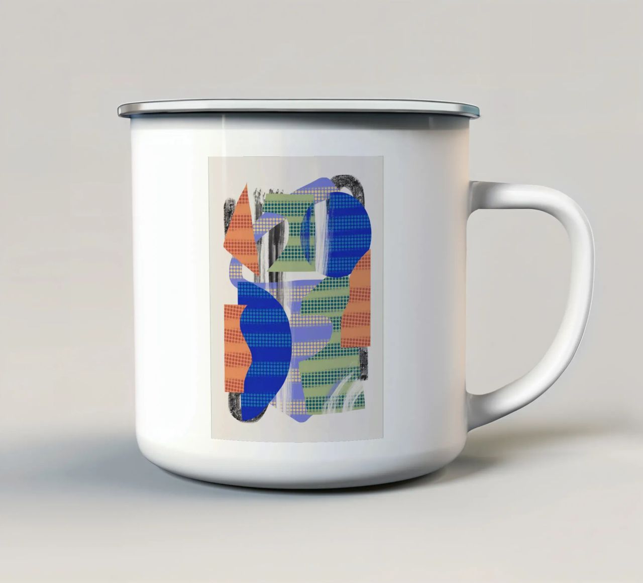 Composizione di forme giocose 11 tazza in smalto da Little Dean