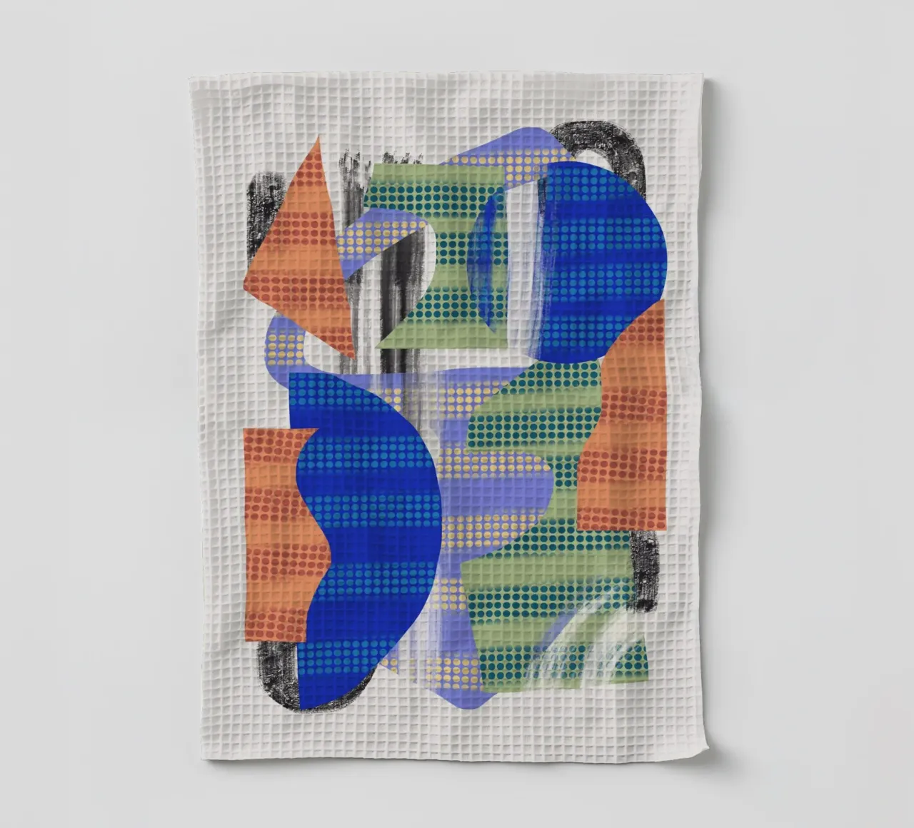 Speelse vormen compositie 11 theedoek van Little Dean