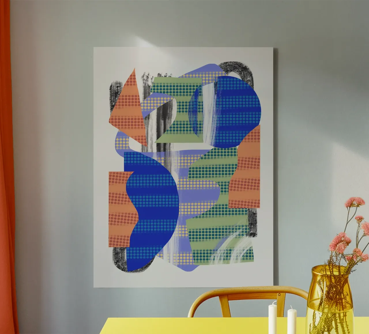 Composition de formes ludiques 11 toile avec Caisse américaine de Little Dean