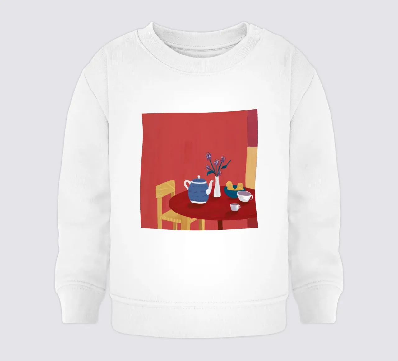L'ora del tè a tavola rossa felpa neonato da Pan Denim